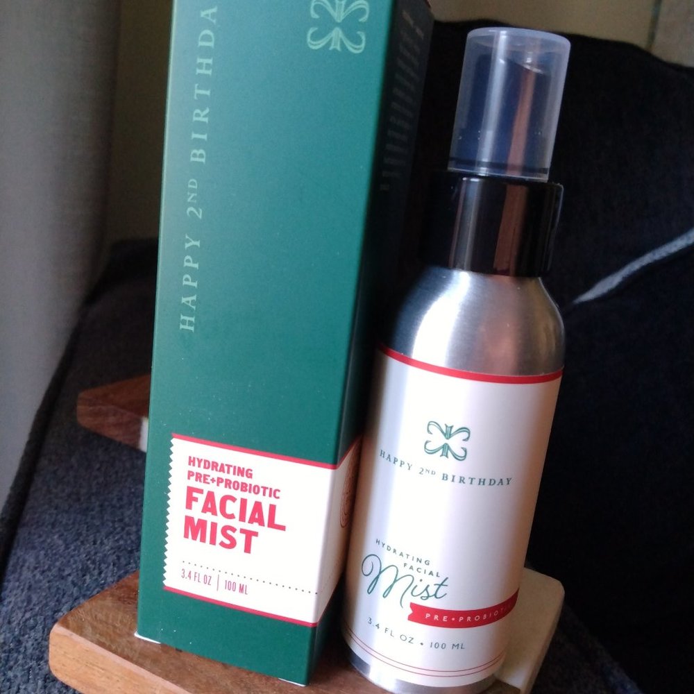 BNIB Happy 2nd Birthday Hydrating Pre+Probiotic Facial Mist 3.4